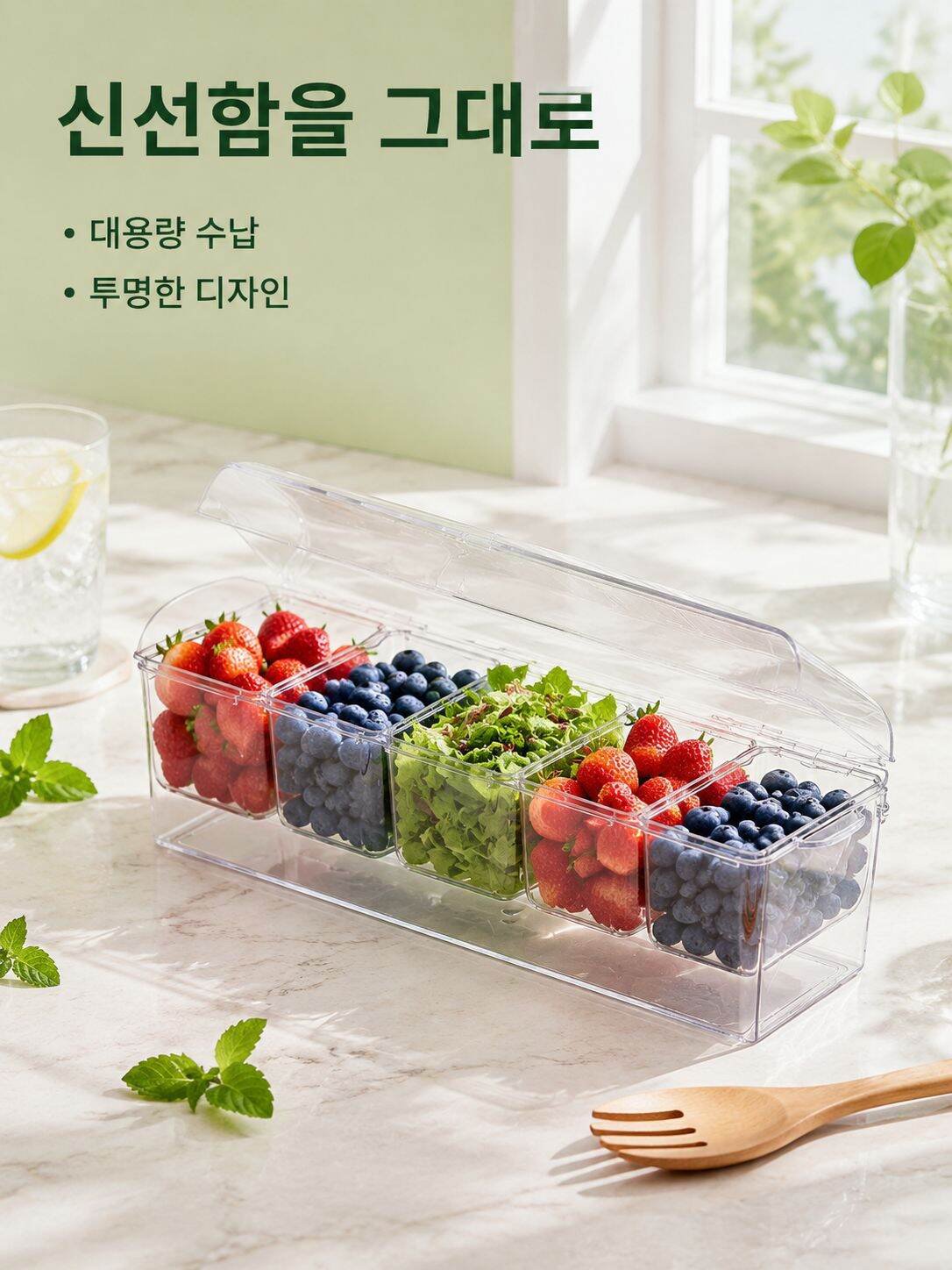 식품 등급 주방 냉장고 샐러드 수납함 야외 파티 피크닉 칸막이 아이스박스 플라스틱 가정용 신선 보관함