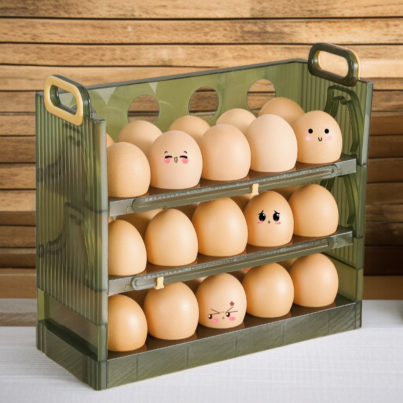 계란수납함 타이머 접이식 계란받침 신선함 수납 접이식 계란통