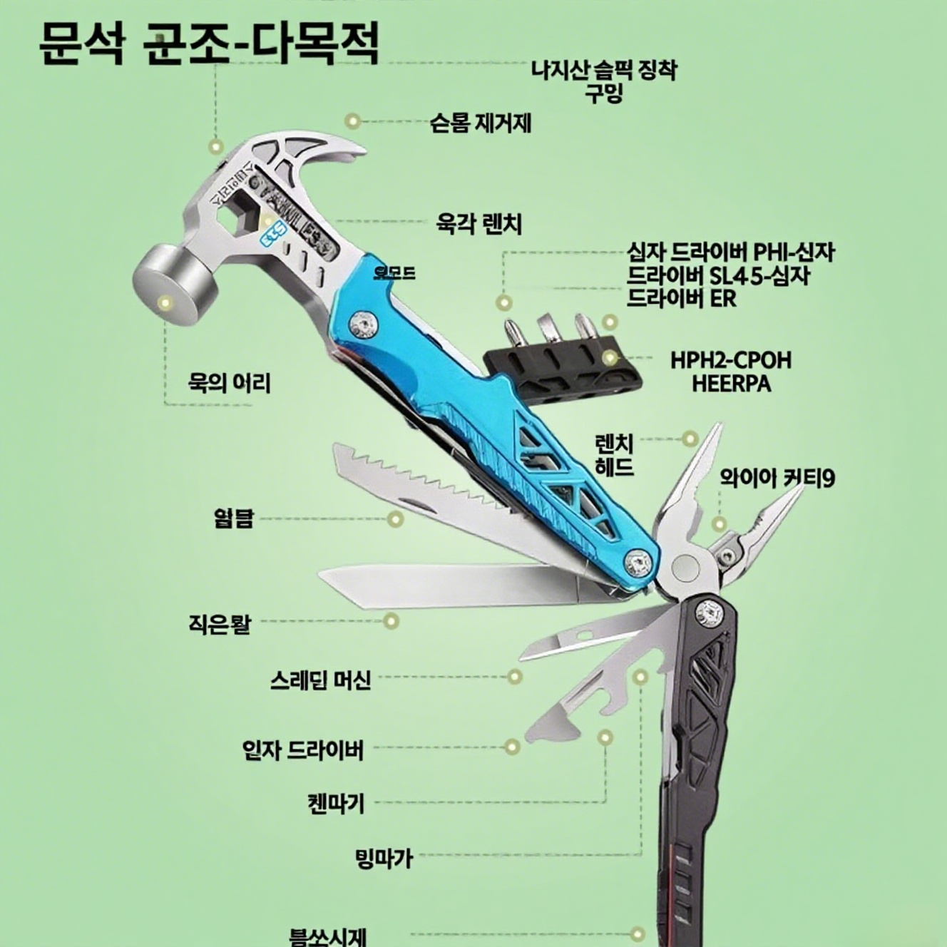  다용도 야외 비상 망치