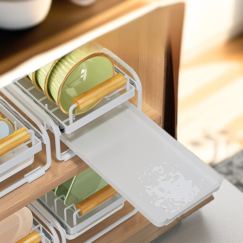 테이블 접시 선반 미끄럼 방지 물빠짐 선반 수납 바구니 주방 찬장