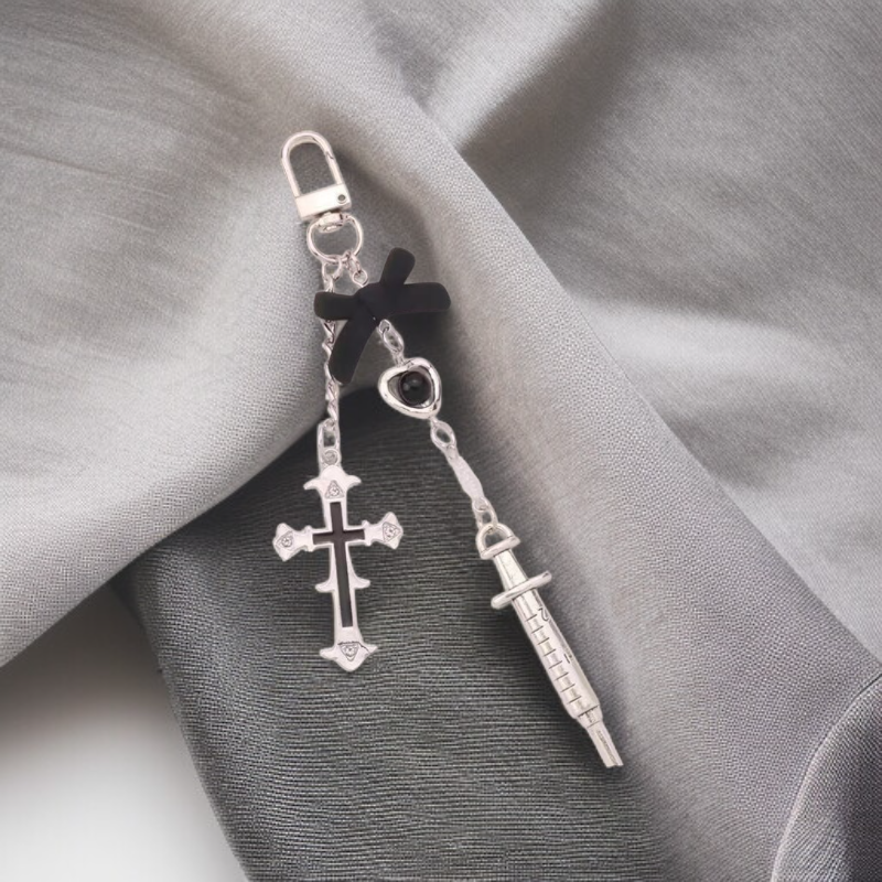 나비 십자가 열쇠고리