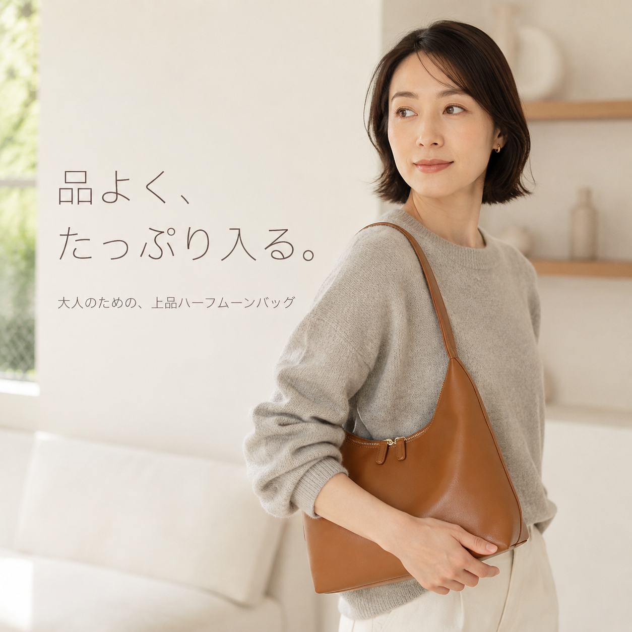 高級感カジュアルPUソフトレザー脇下バッグ レディース