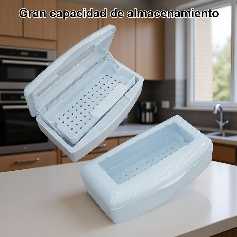 Caja de almacenamiento para desinfección de uñas de gran capacidad