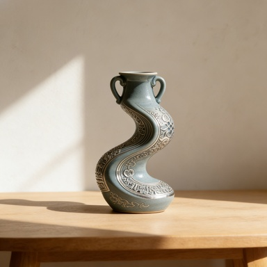 유니크 곡선 도자기 화병 세트