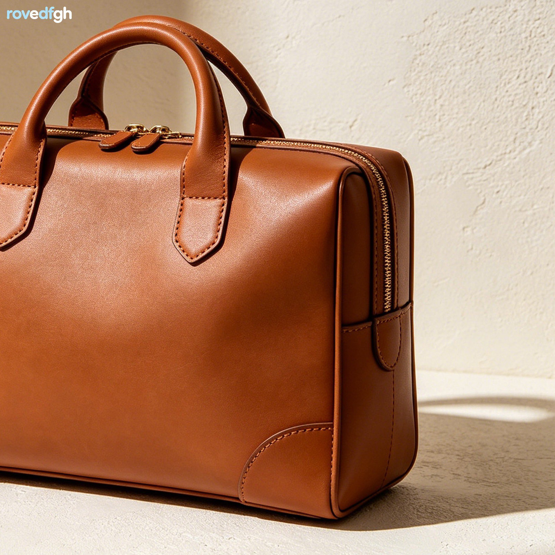 빈티지 가죽 바퀴 가방 정면 사진