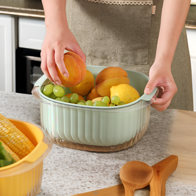 Lavabo de verduras engrosado de doble capa