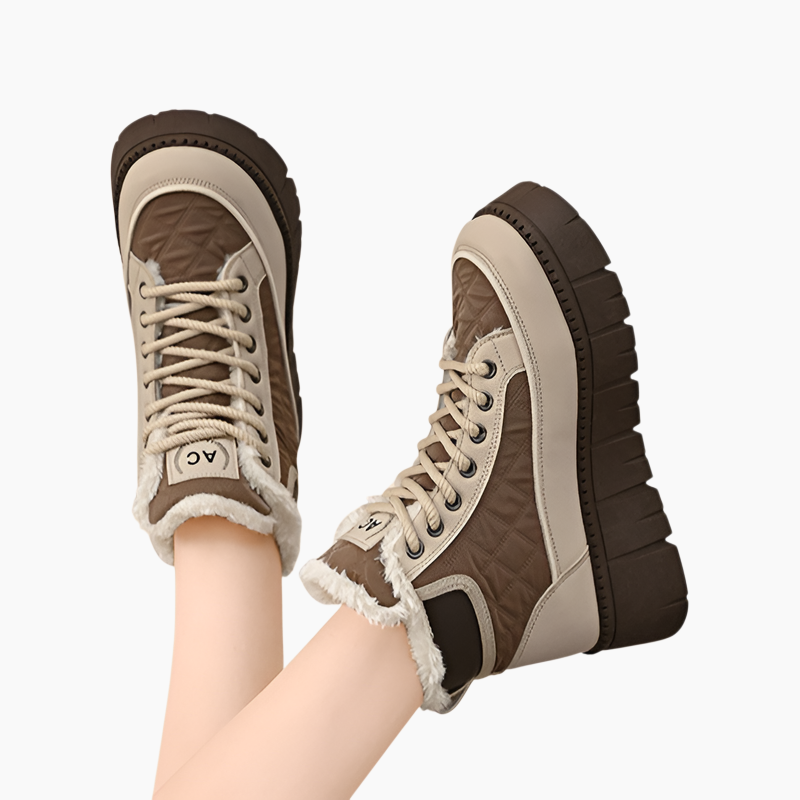 여성 겨울 도톰한 면화 앵클부츠 여성 통굽 캐주얼화 기모 겨울 캐주얼화