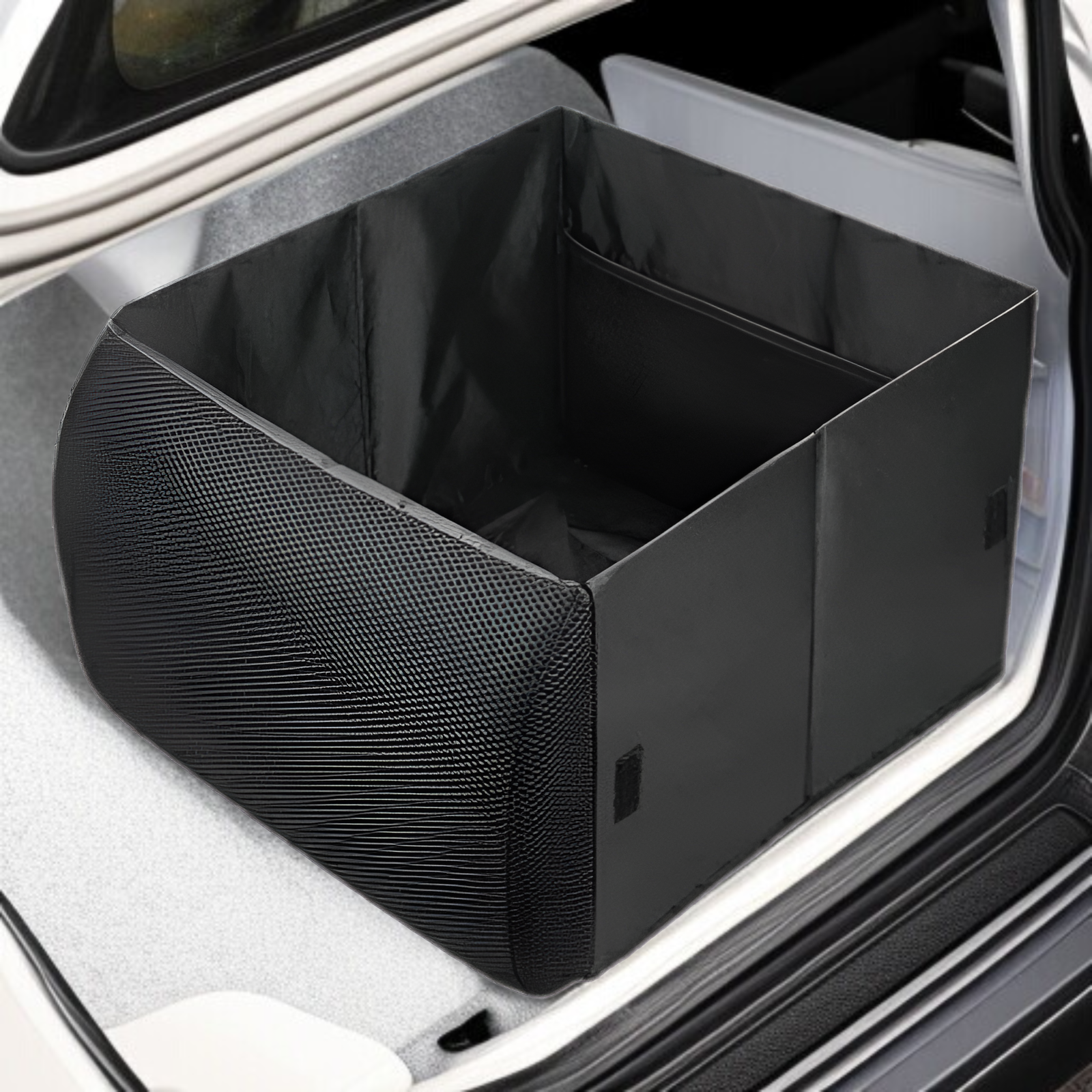 新型車用シート収納ボックス＆腰サポート一体型 折りたたみ式長方形カーオーガナイザー