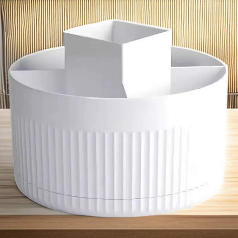 Organizador giratorio de maquillaje para escritorio, soporte para pinceles y lápices de ojos