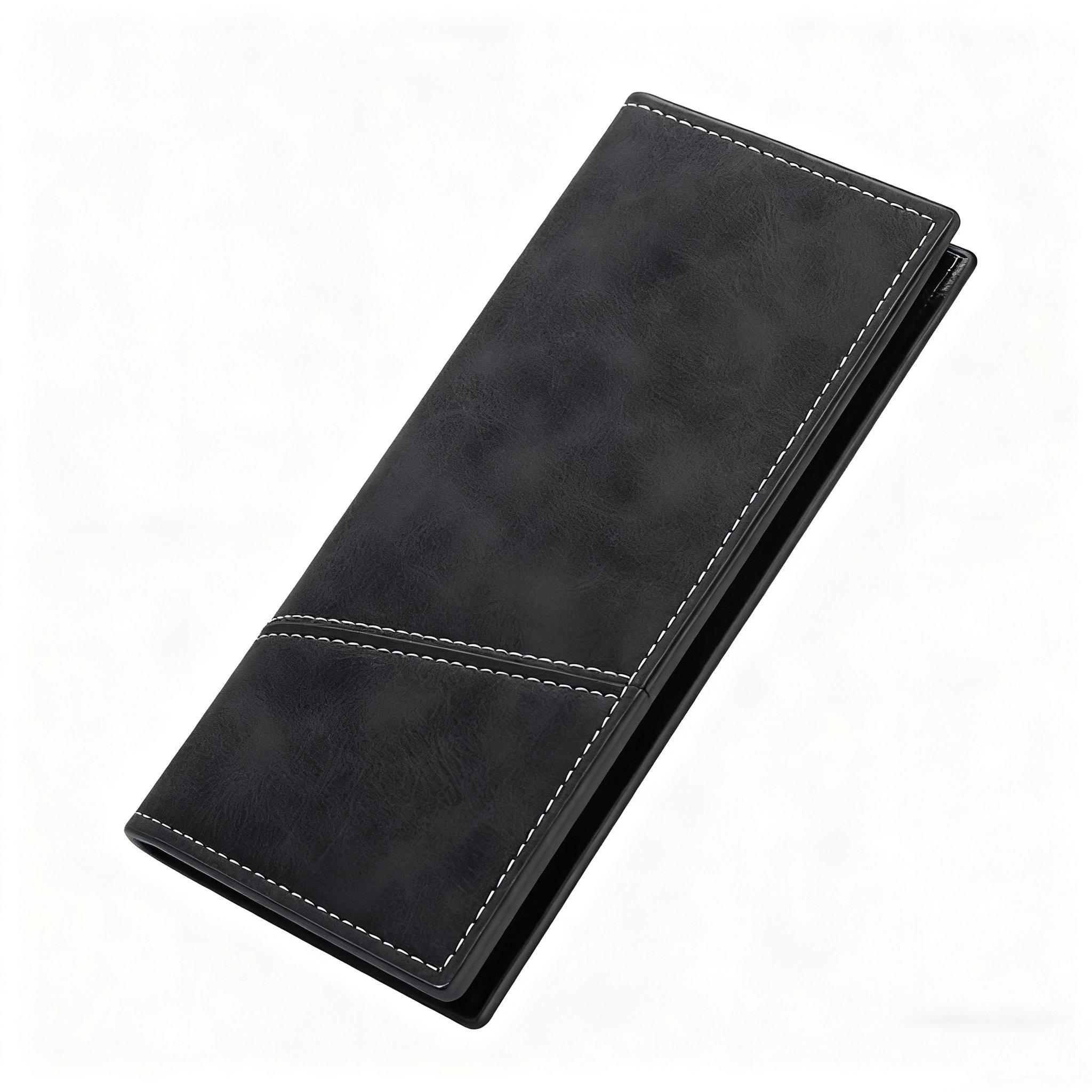 Elegantní černá peněženka z pravé kůže detail