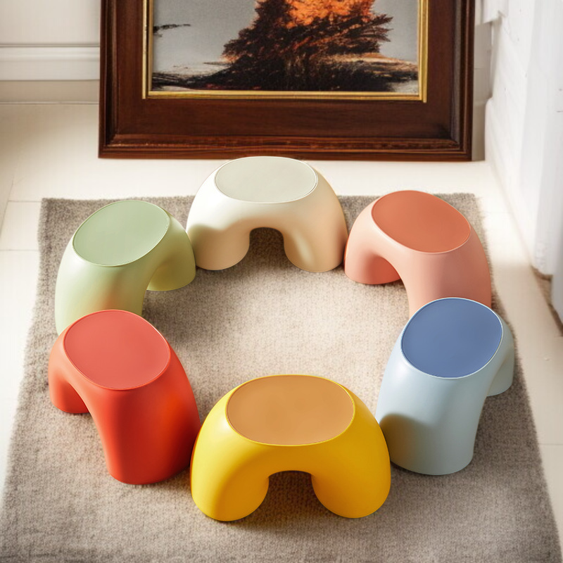 레인보우 스툴 둥글고 편안한 미끄럼 방지 신발 교환대 내구 홈 스툴