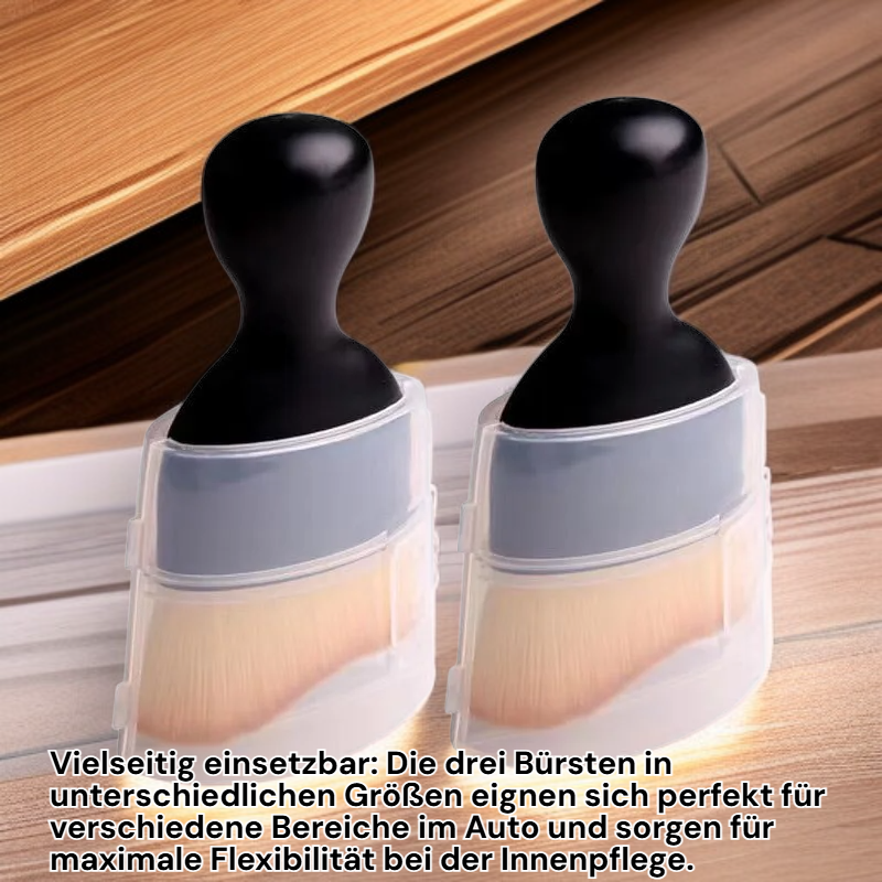 3-teiliges Bürstenset für die Fahrzeug-Innenreinigung