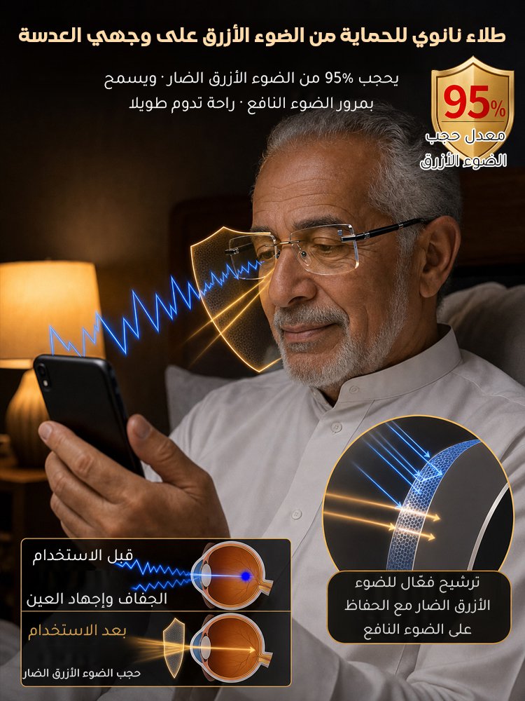 نظارات قراءة متغيرة اللون مع حماية من الضوء الأزرق
