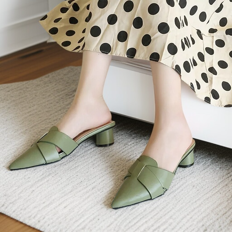 溫柔風夏季軟底低跟拖鞋