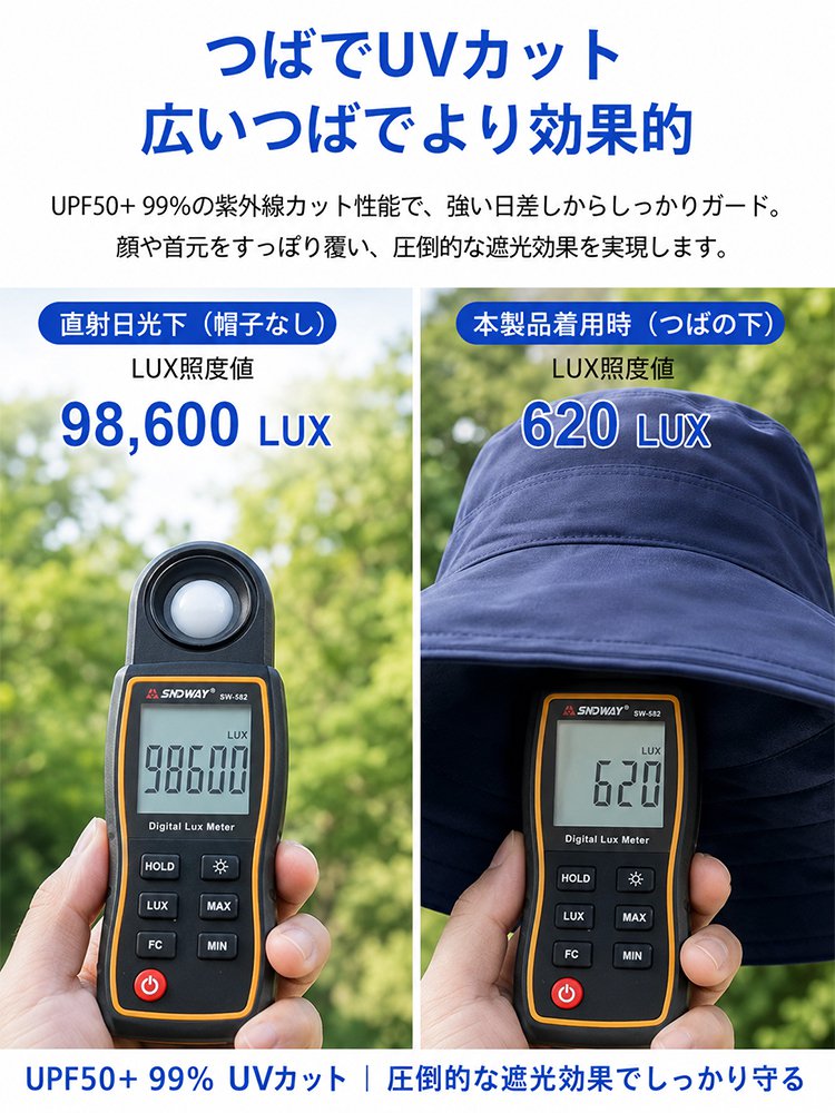 UV対策バケットハット