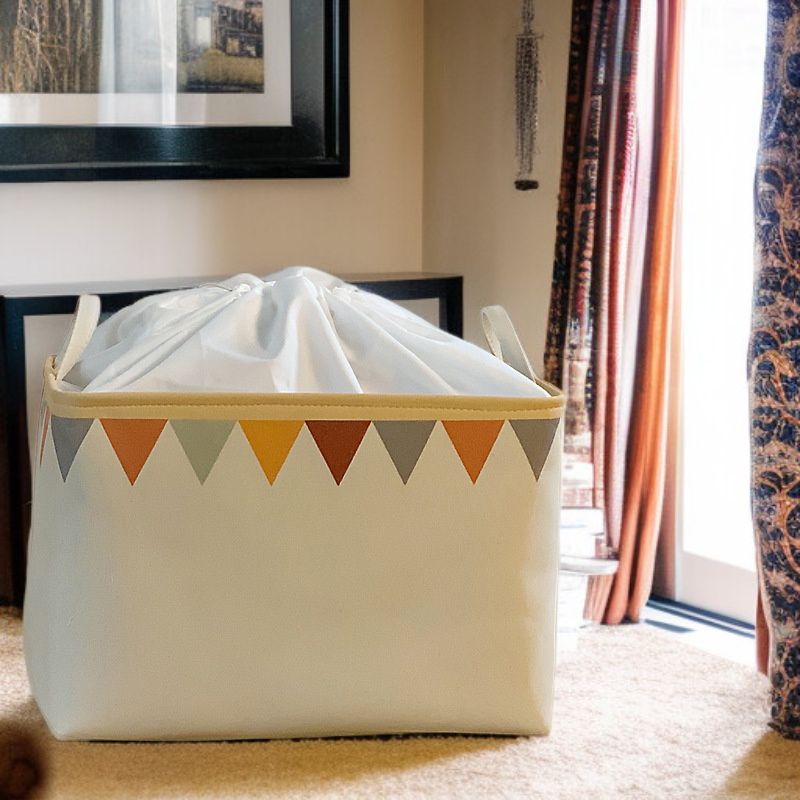 Boîte de rangement en toile avec ceinture en tissu, boîte de rangement pour jouets et vêtements