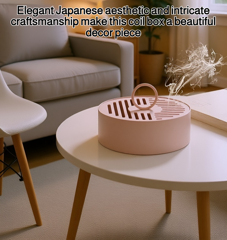 Japanese-style iron and carbon steel mosquito coil box front view