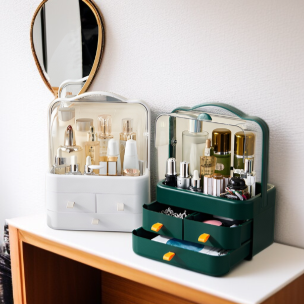 Spacious desktop makeup holder for beauty products