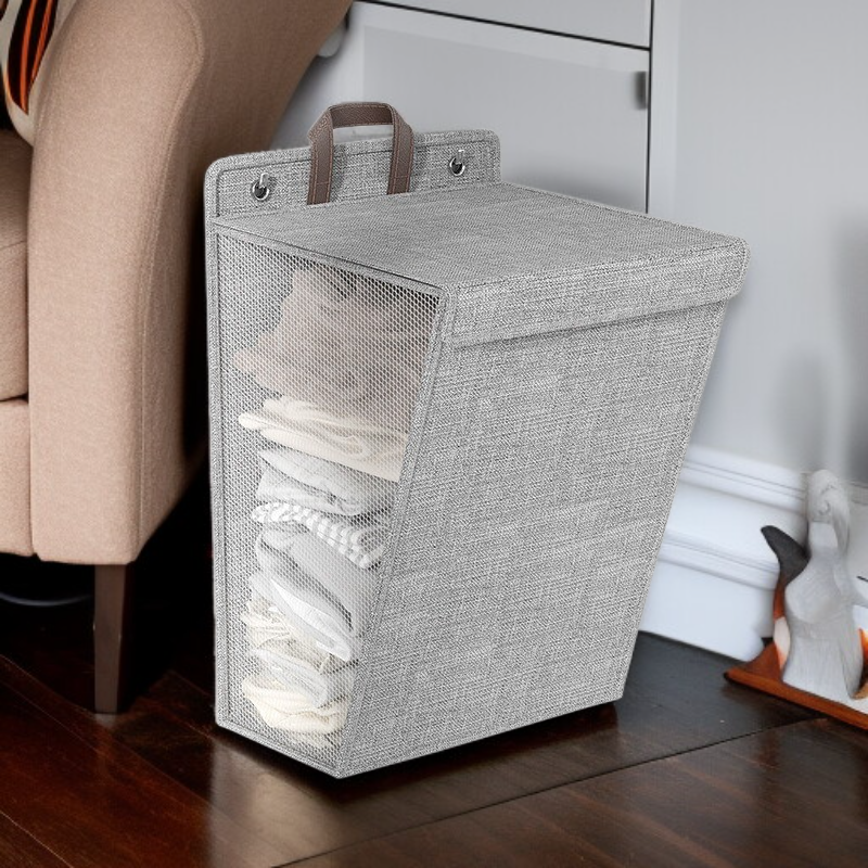 Cesta de ropa de algodón y lino