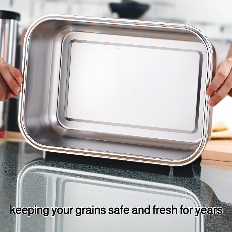 Stainless steel thickened airtight storage multi-functional rice bucket