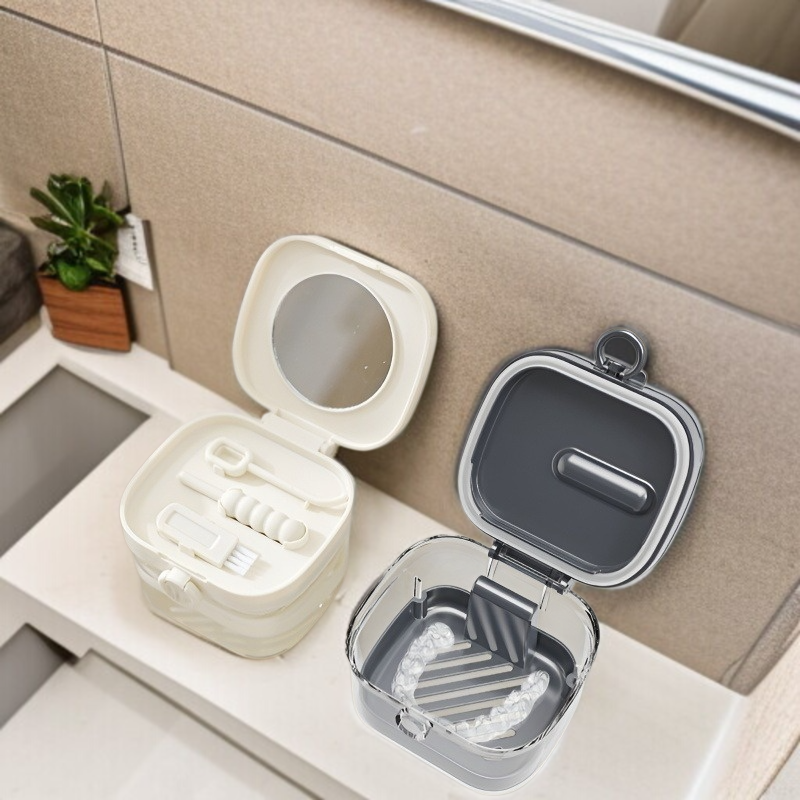 휴대용 멀티세척케이스 밀폐수납케이스 휴대용 스텔스세척케이스 물빠짐케이스 치아커버 수납커버