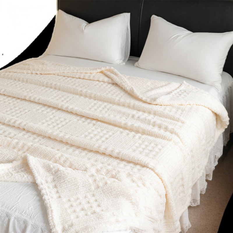 Warm Thickened Knitted Plush Padded Blanket Cover
