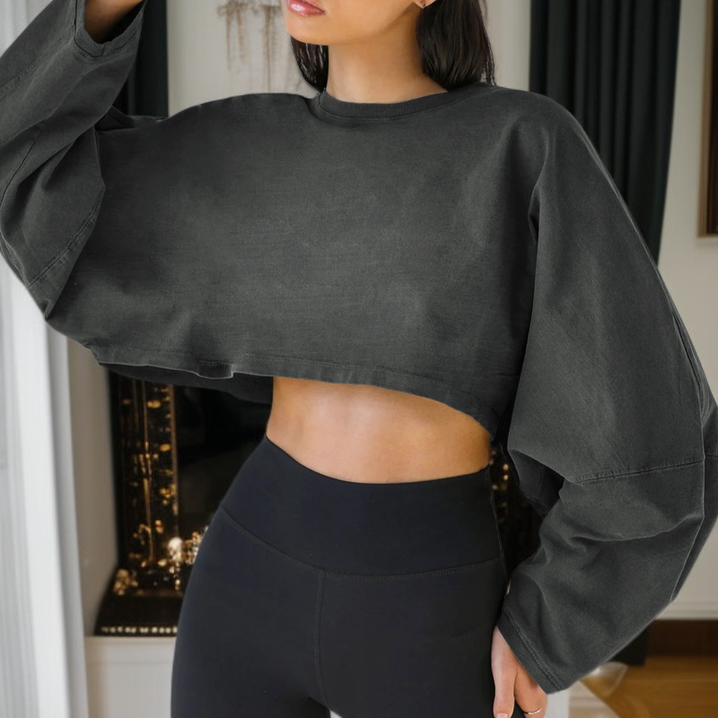 아웃도어 스포츠 숏 라운드넥 스웨트셔츠