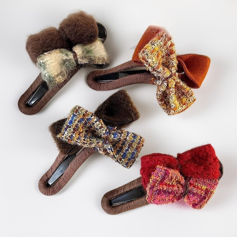 Hair clip with plush bow