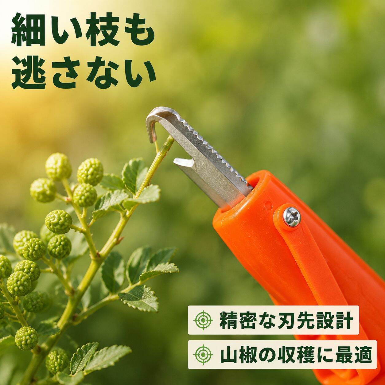 多機能園芸ばさみ サンショウ・果物収穫・剪定・フラワーアレンジ用ツール