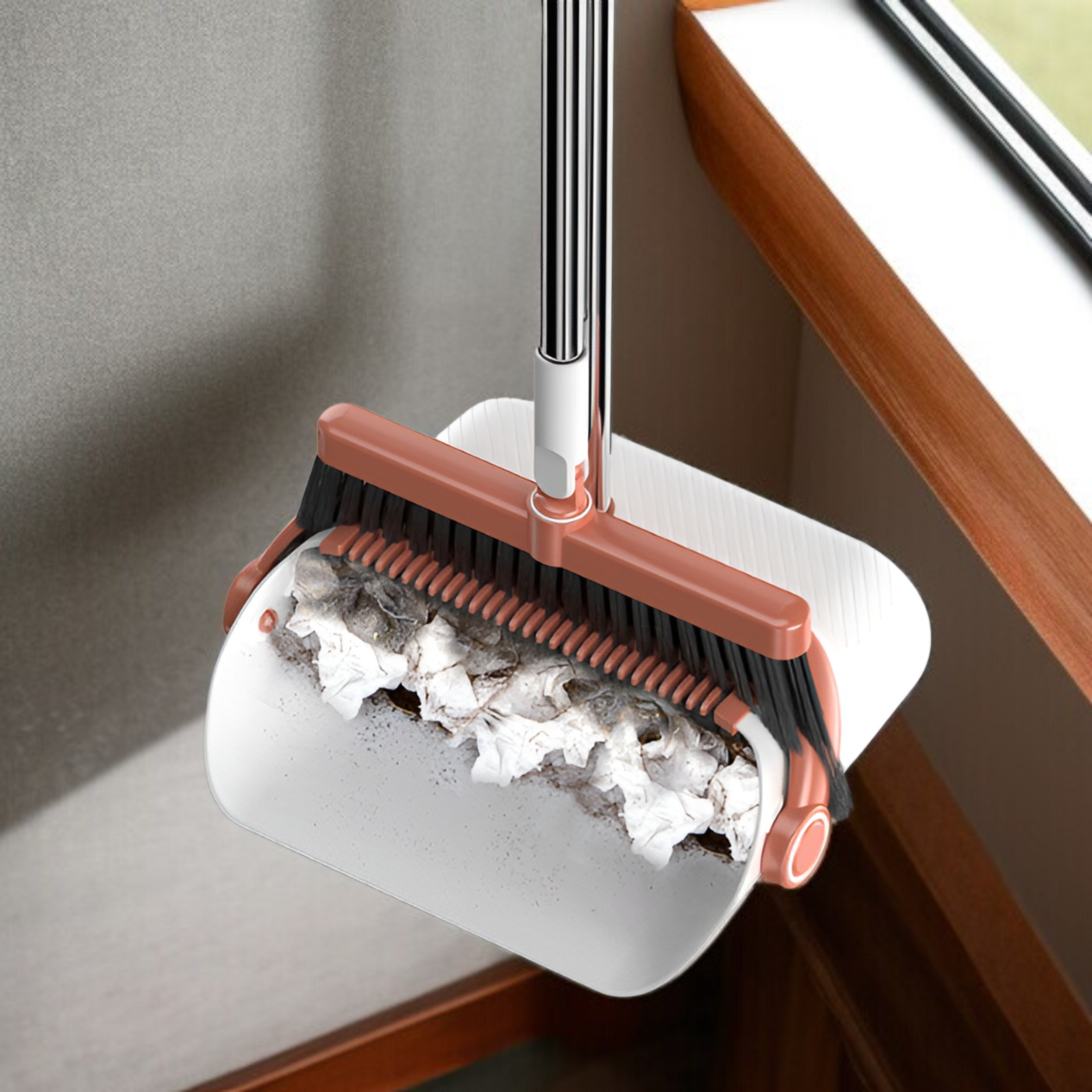 折りたたみ式家庭用ほうきとちりとりセットソフトほうき多機能キッチンとバスルームスクレーパーアーティファクト1個配送