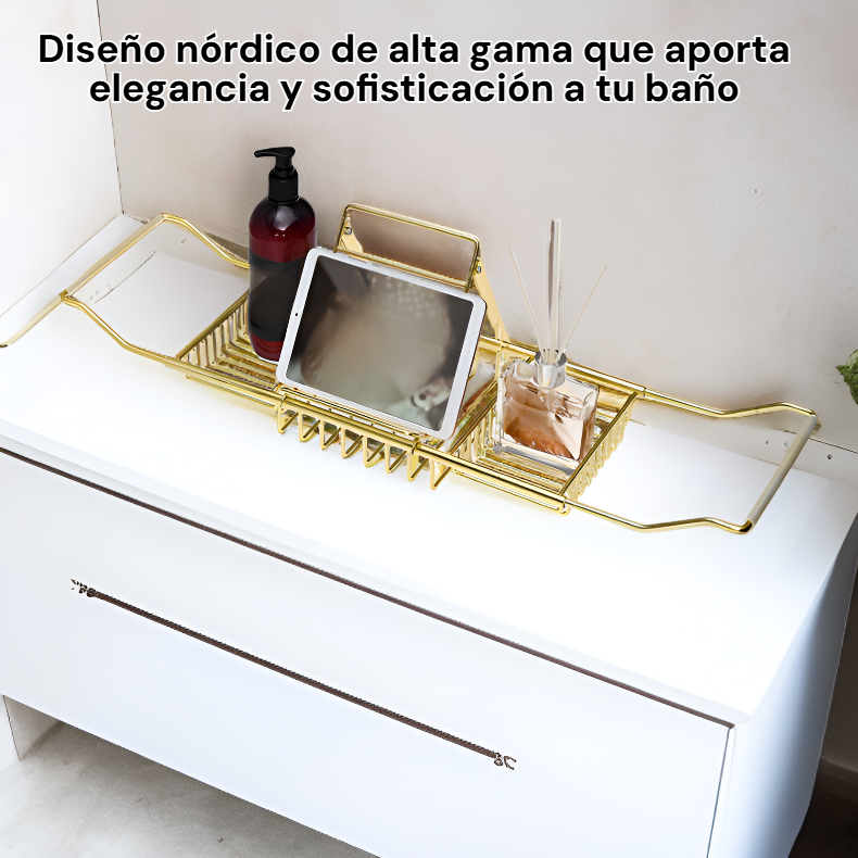 Soporte organizador multifuncional para bañera estilo nórdico de alta gama