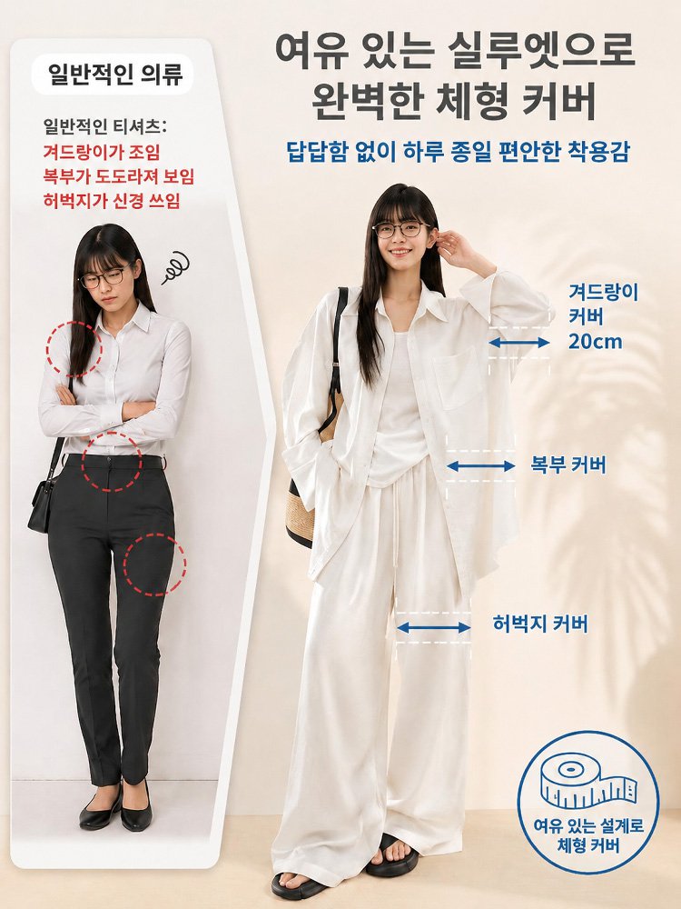 여름 루즈핏 린넨 셔츠+와이드 팬츠 투피스