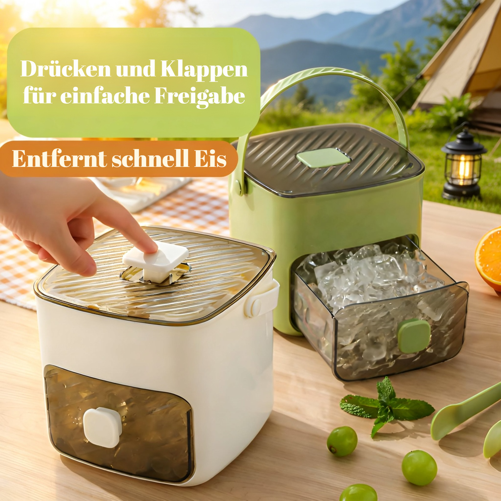 Handliche Eiswürfelform mit Druckfunktion