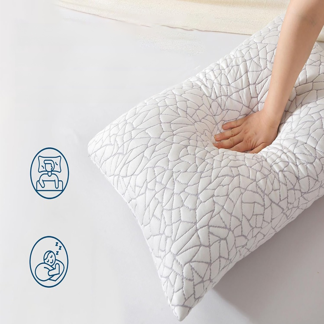 低反発記憶フォームネックピロー 通気性冷感竹繊維枕