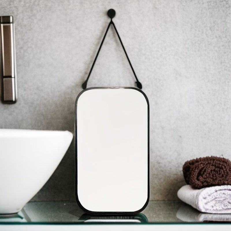 กระจกติดผนังห้องน้ำทรงเรขาคณิต สไตล์วินเทจ ไม่ต้องเจาะผนัง ตกแต่งห้องน้ำ ห้องนั่งเล่น