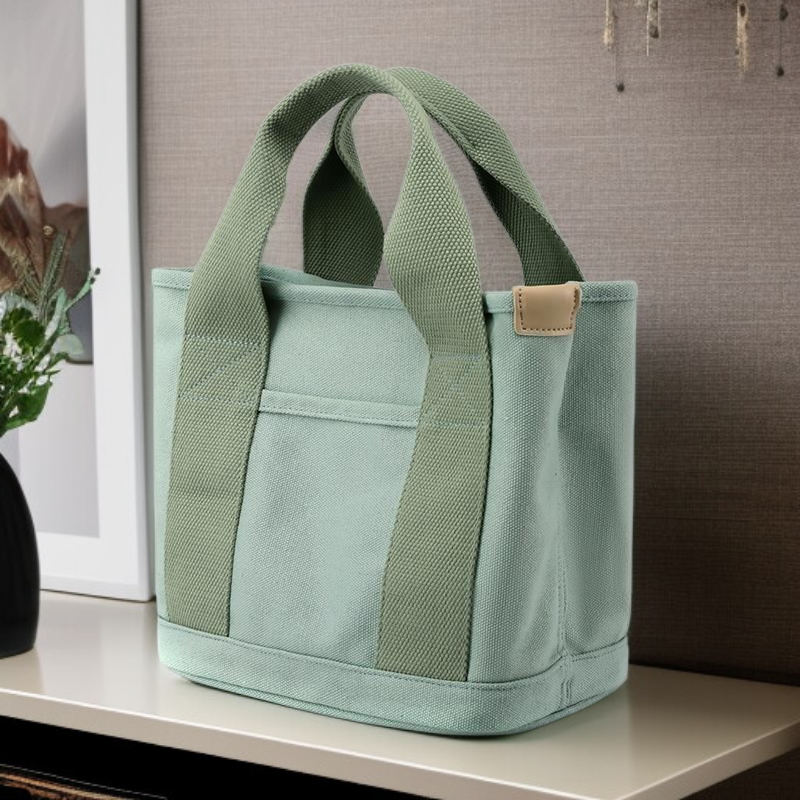 Bolsa de almuerzo de lona multifuncional, bolso de hombro para oficina, bolso tote elegante