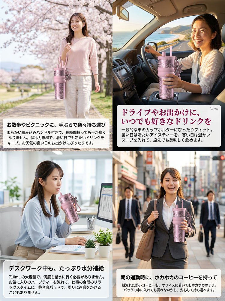 大容量真空断熱セラミックマグカップ（保温・保冷対応）