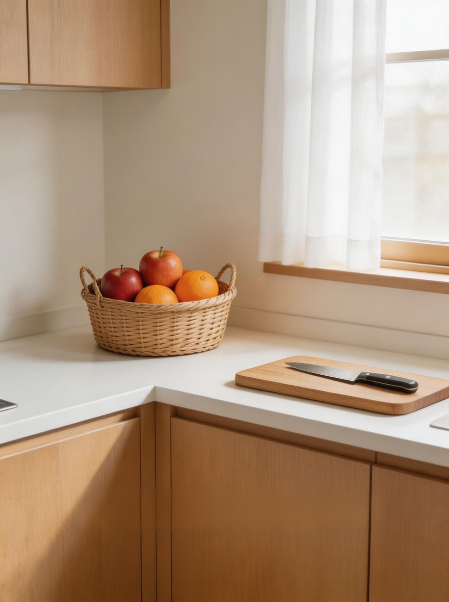 籐製バスケットを持つ女性のイメージ