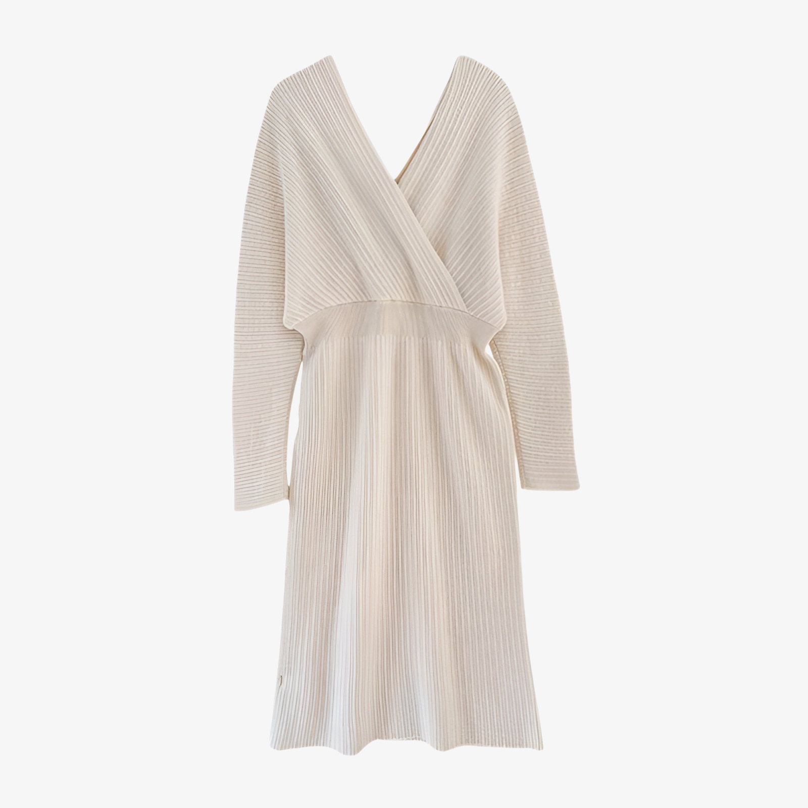 秋冬新作 韓国風Vネックタイトニットワンピース 長袖スリムフィット レディース