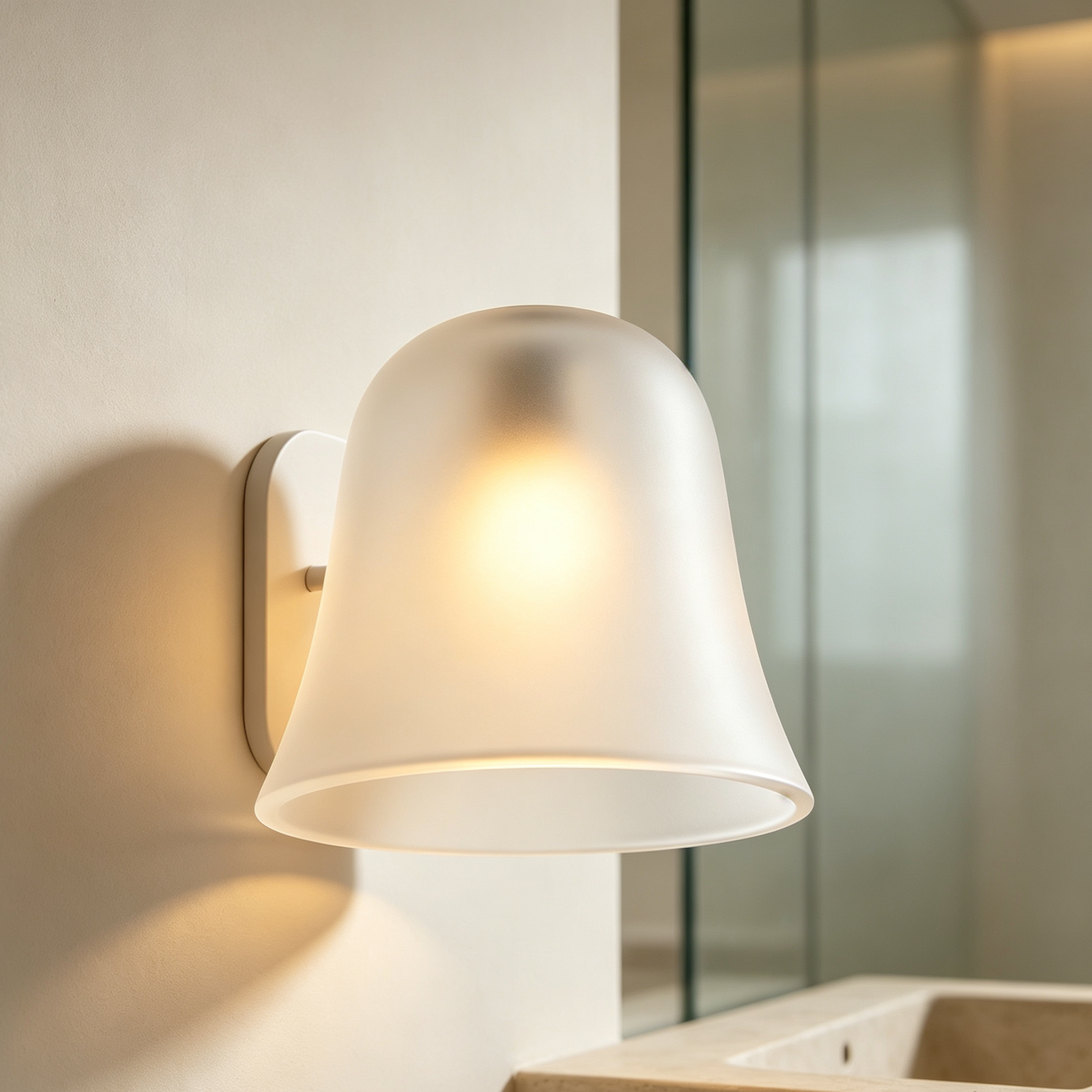 Frosted art glass lampshades (2 pieces)