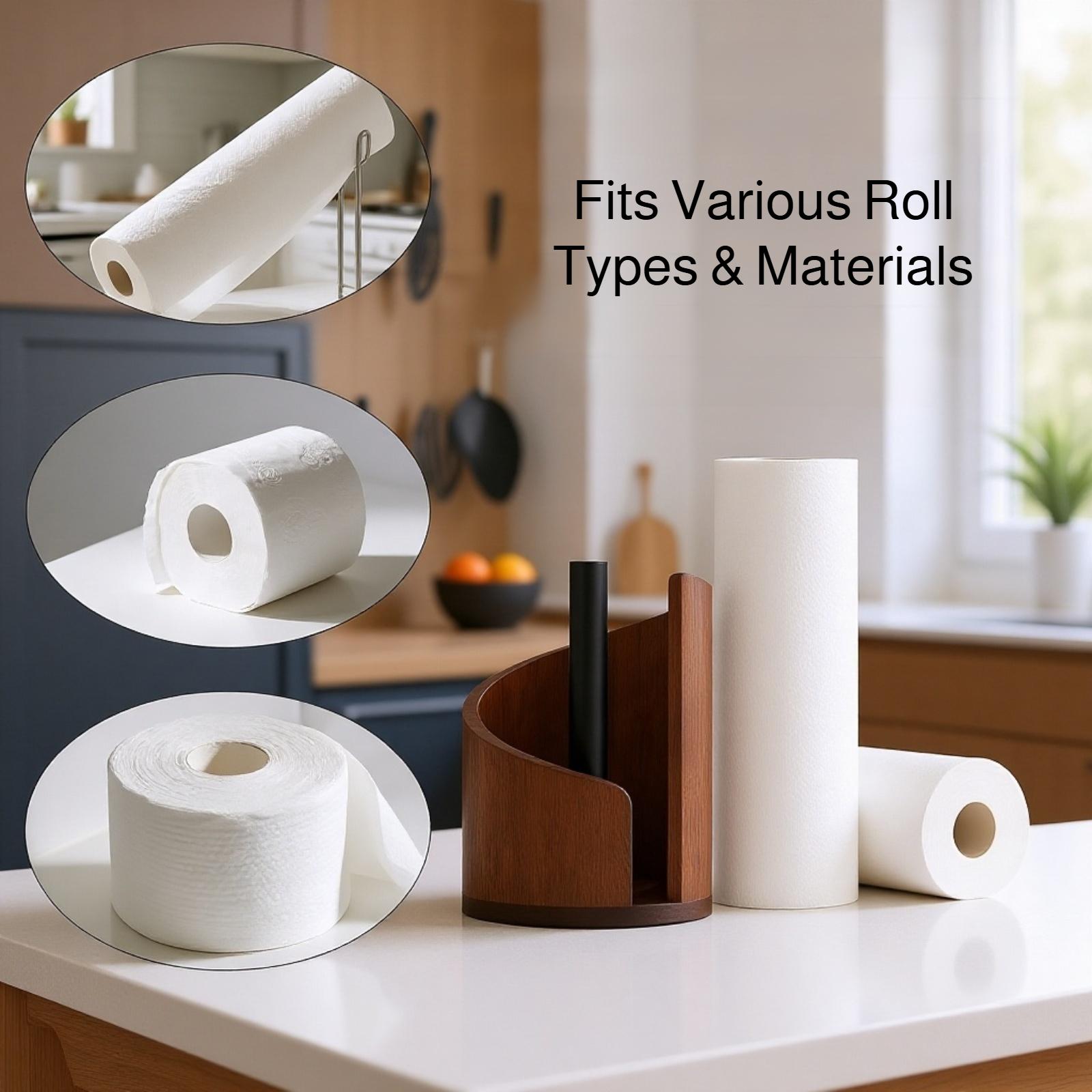 Round Wooden Tissue Storage Holder