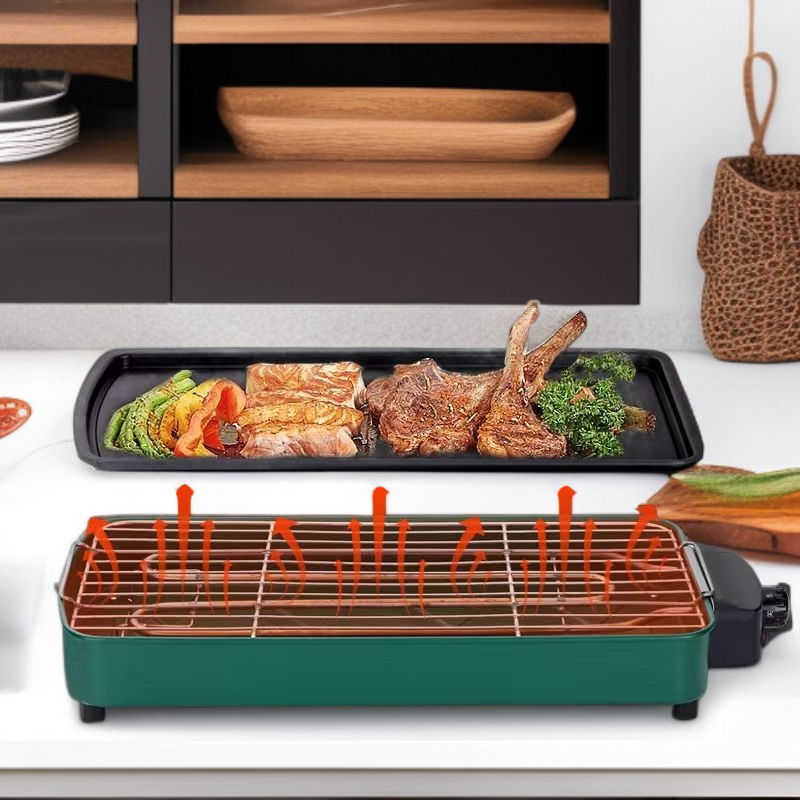 Household Smokeless Electric Griddle and Integrated Shabu-shabu Pot
