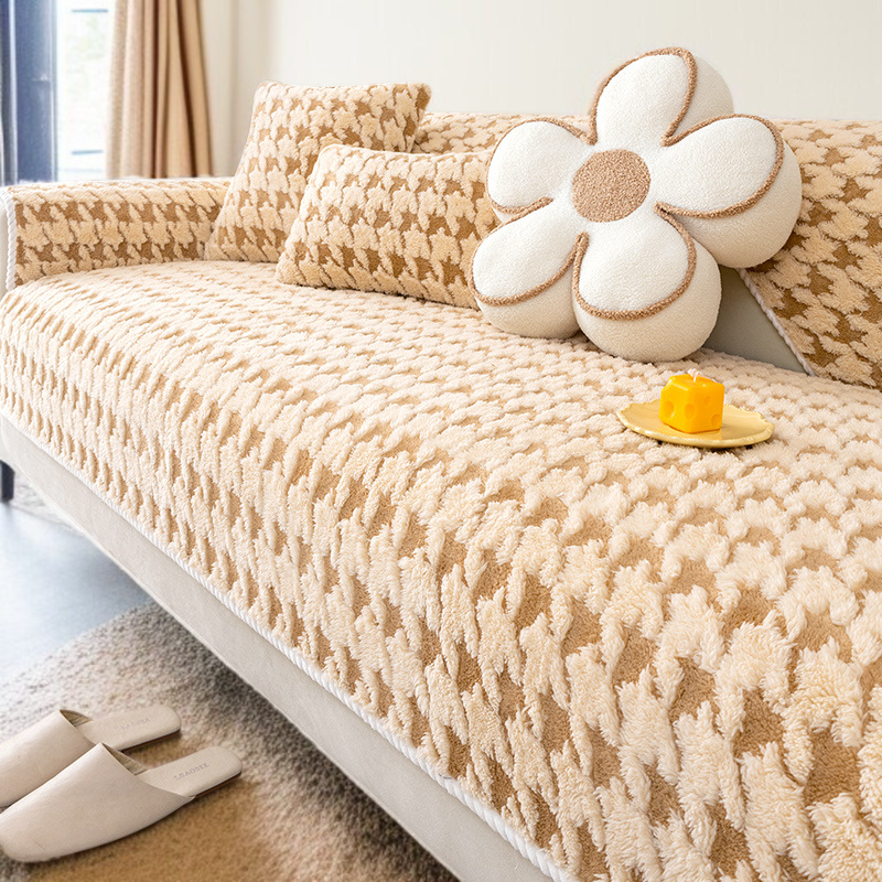 소파 패드 미끄럼 방지 램스울 도톰 보풀 겨울 치조 체크 소파 커버 커버 커버 패드