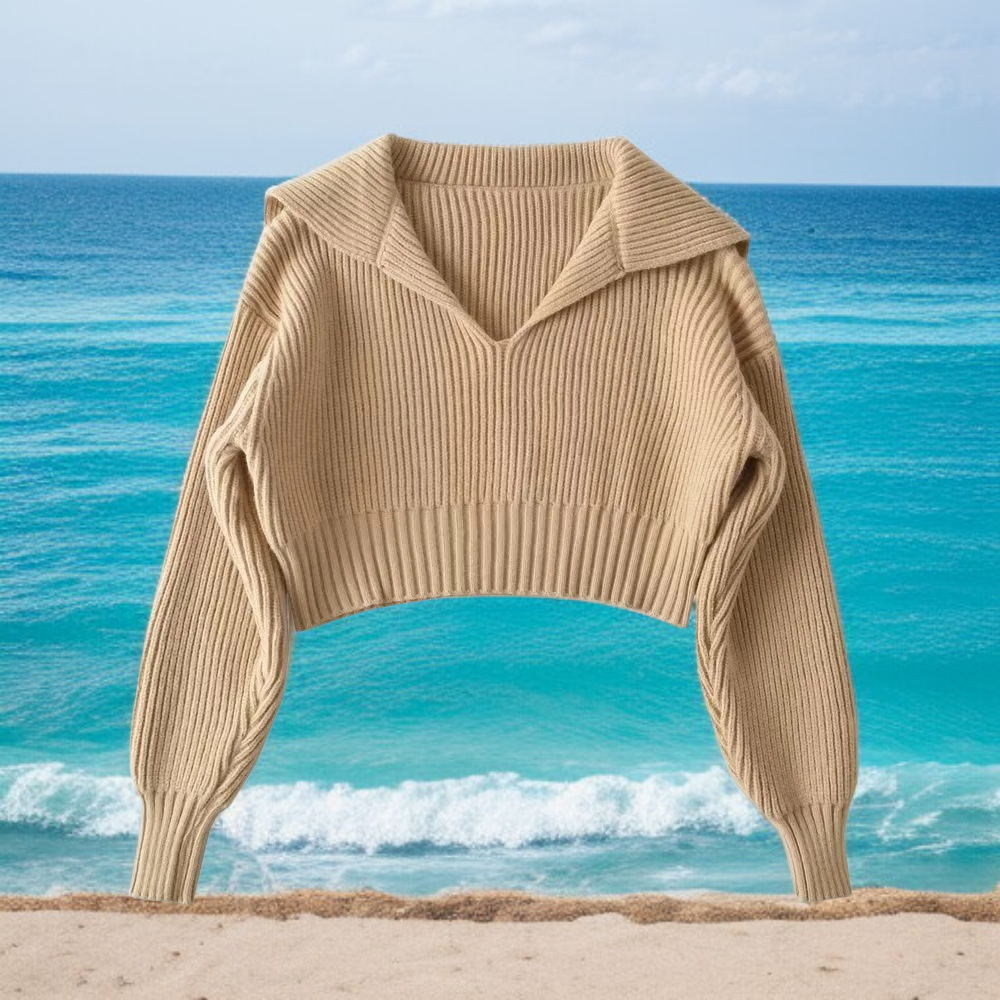 快適な着心地のラペルセーター