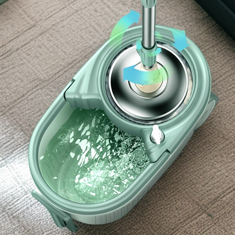 大型モップバケツモップ耐食トロリーアーム長さ調節可能細繊維綿ヘッド家庭用