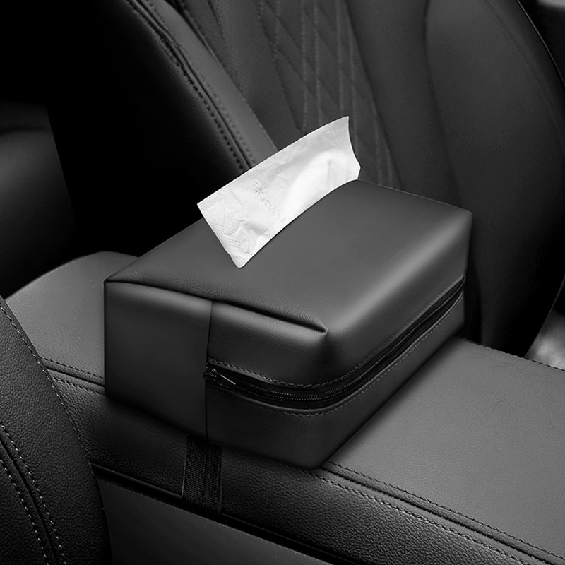 Car-mounted hanging tissue box