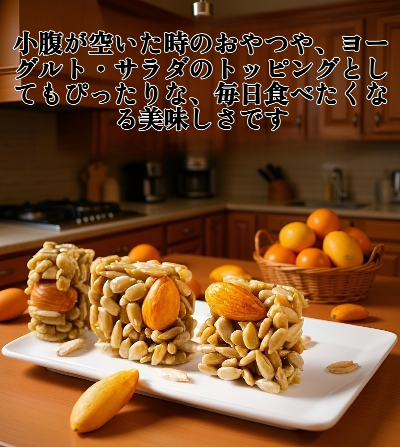 アーモンドとパパイヤの種のクリスプ商品パッケージ