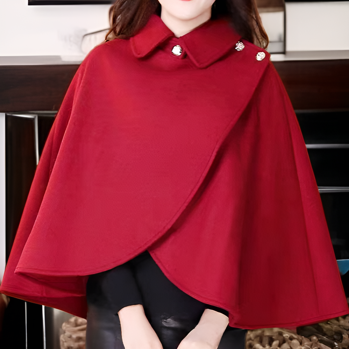 Women's cape woolen short shawl
