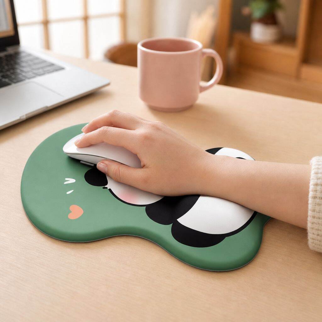 かわいいおしりパンダのリストレスト付きマウスパッド シリコンパッド