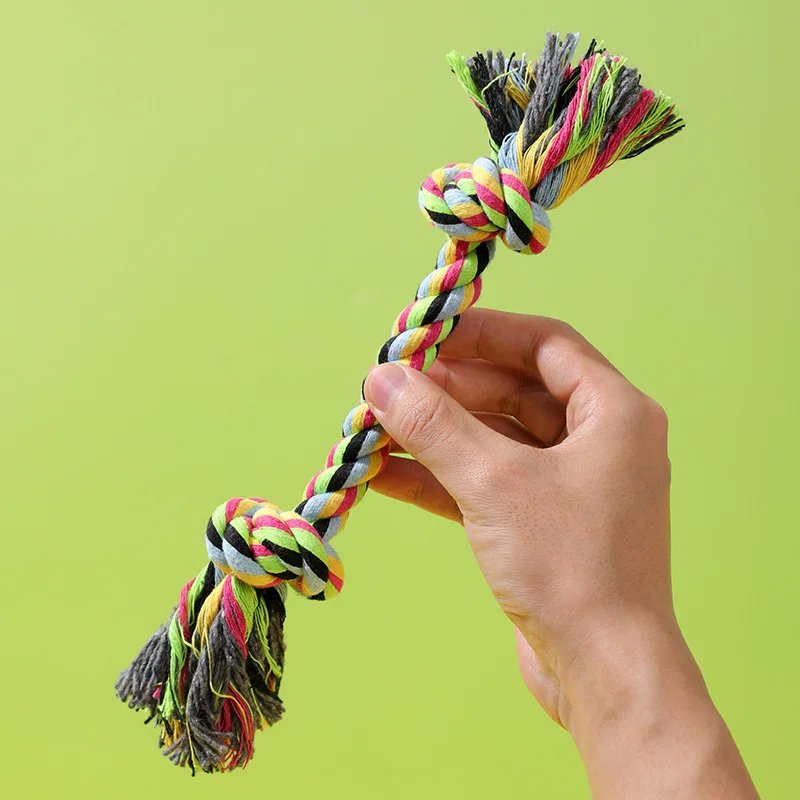 二重編み綿糸歯洗浄ロープ犬